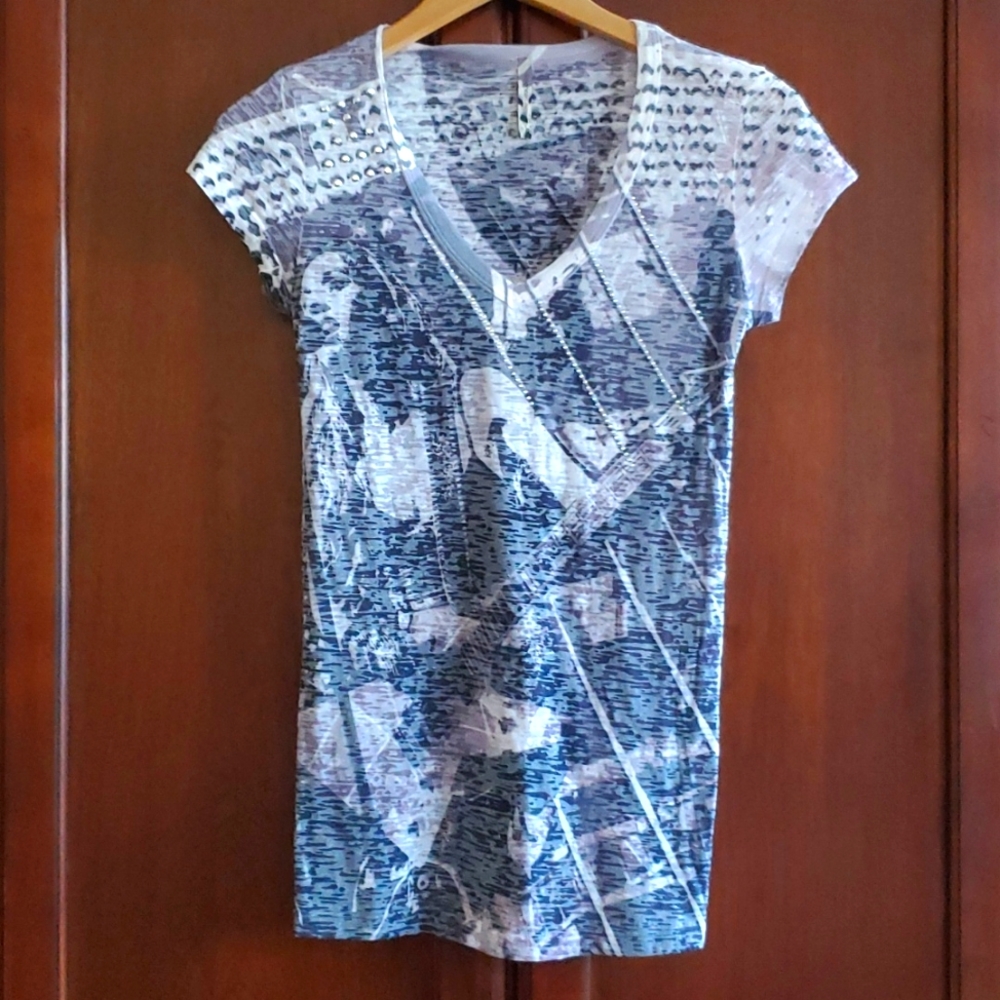 American Age Embellished V-neck Top